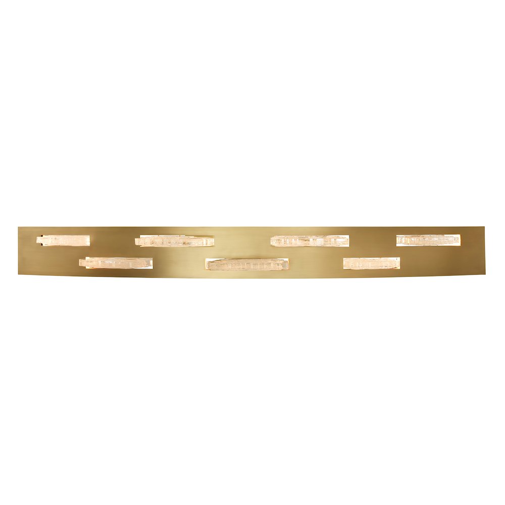 Arcus Integrated LED 70in Brass Chandelier with Handcrafted Glass. Picture 4