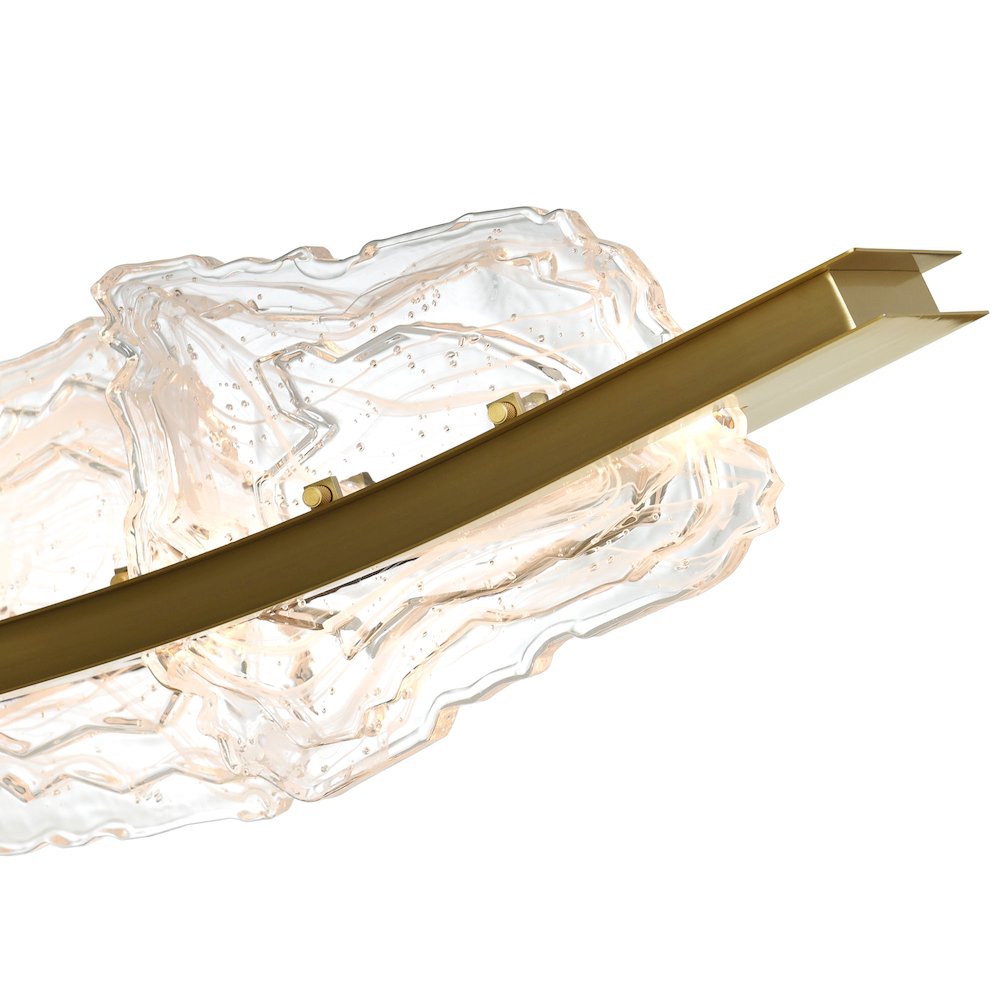 Arcus Integrated LED 70in Brass Chandelier with Handcrafted Glass. Picture 8