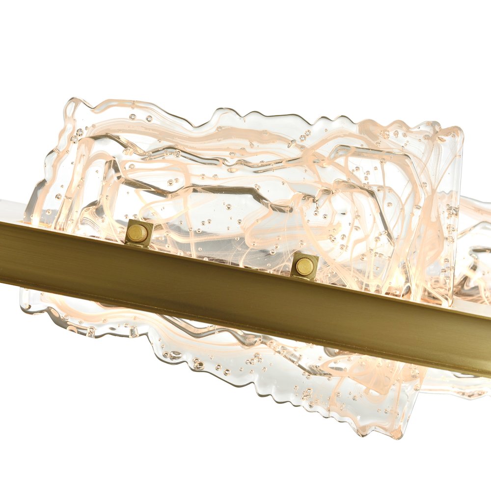 Arcus Integrated LED 70in Brass Chandelier with Handcrafted Glass. Picture 9