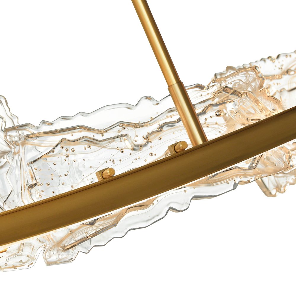 Arcus Integrated LED 70in Brass Chandelier with Handcrafted Glass. Picture 12
