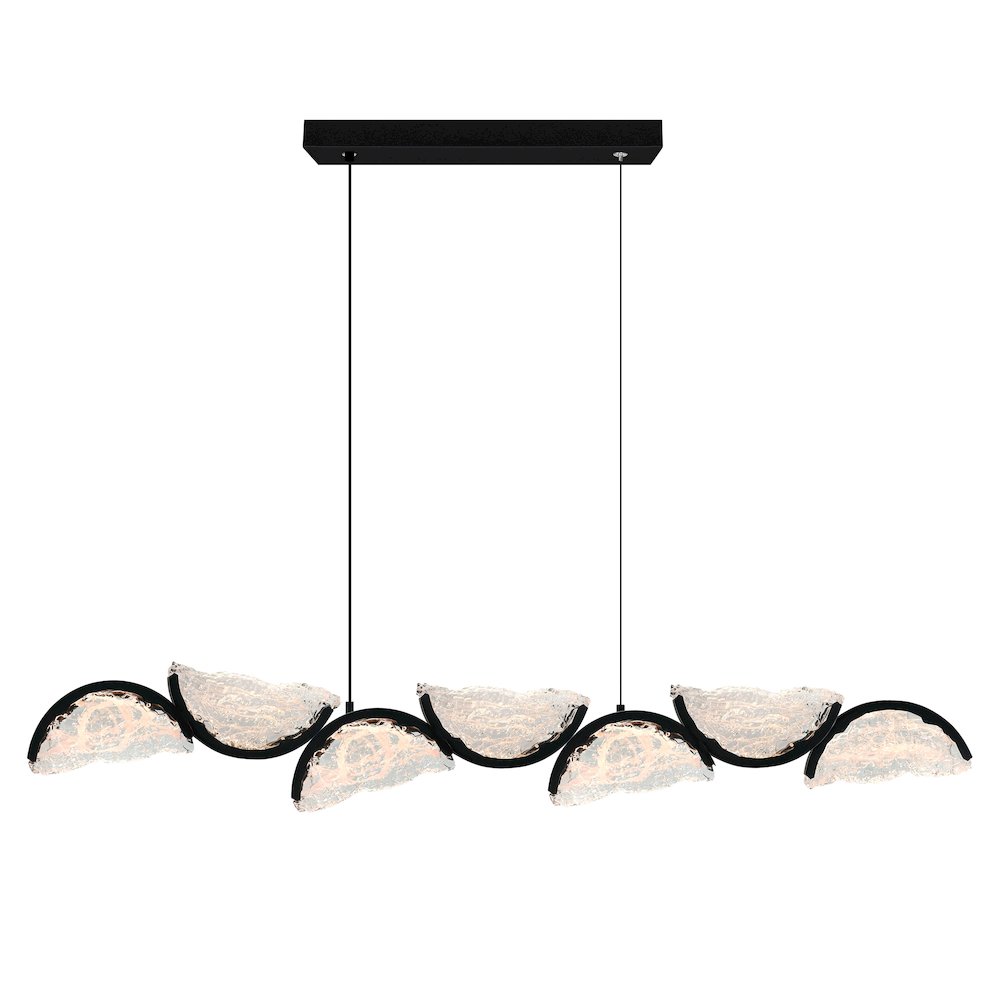 Moon Integrated LED Black Chandelier. Picture 1