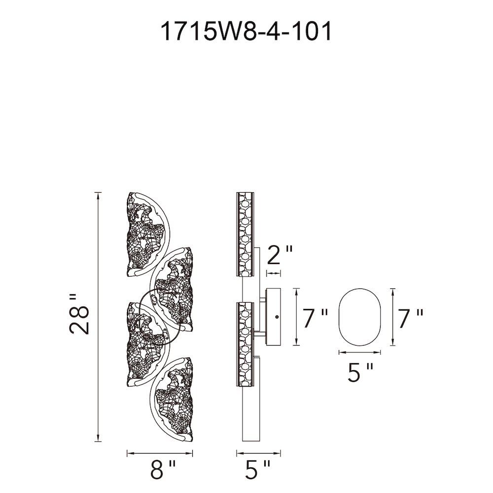 Moon Integrated LED Black Wall Light. Picture 14