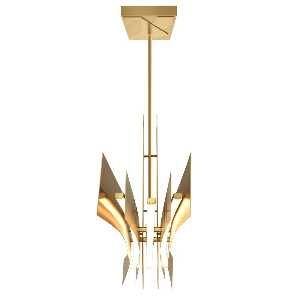 Solara Integrated LED Brass Chandelier. Picture 4