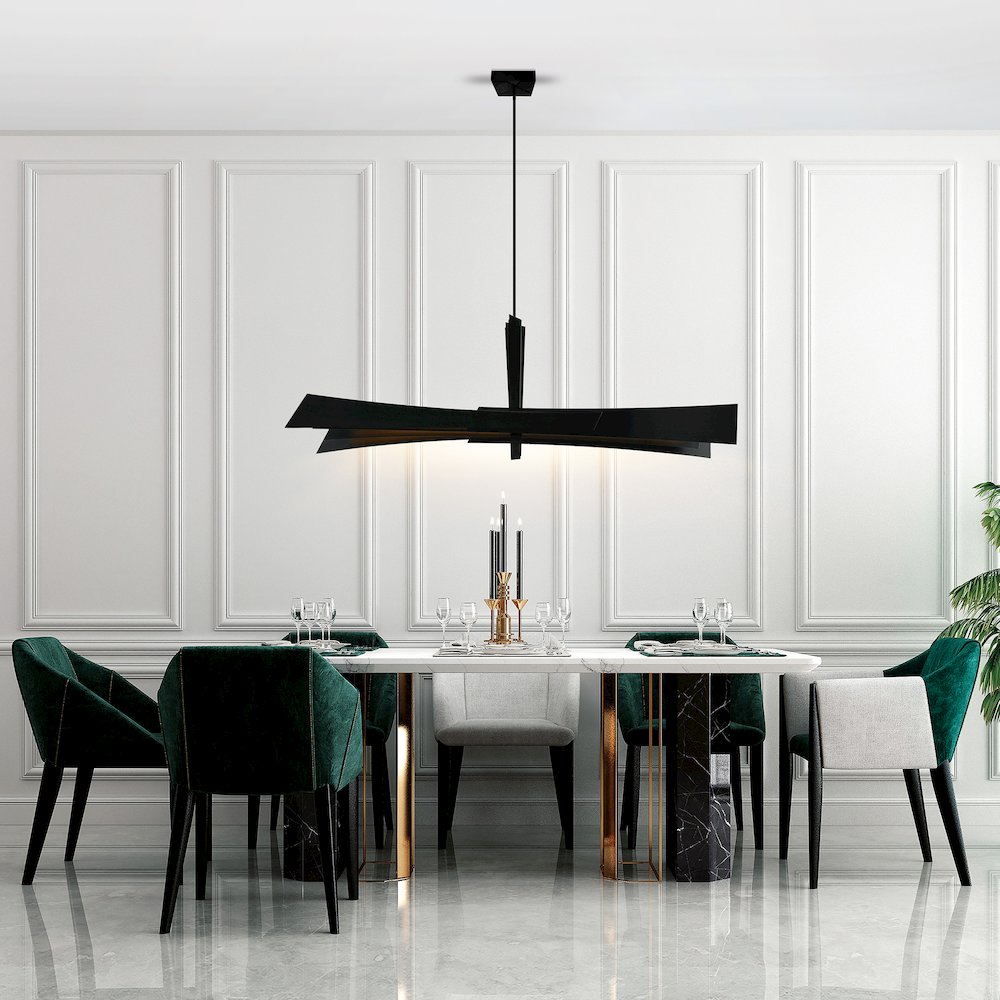 Solara Integrated LED Black Chandelier. Picture 9
