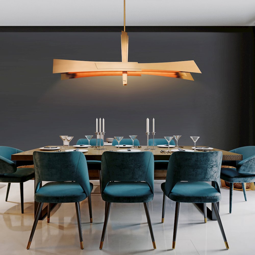 Solara Integrated LED Brass Chandelier. Picture 9