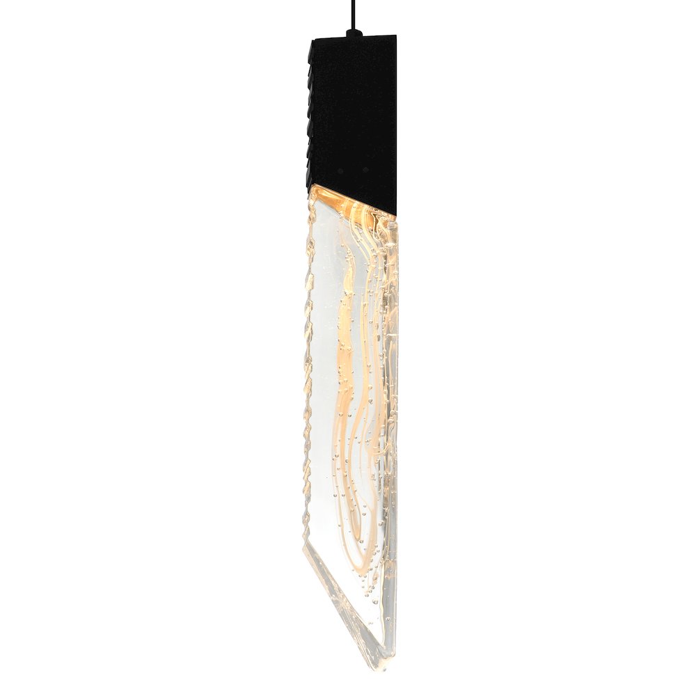 Petra Integrated LED 24in Black Chandelier with Handcrafted Glass. Picture 6