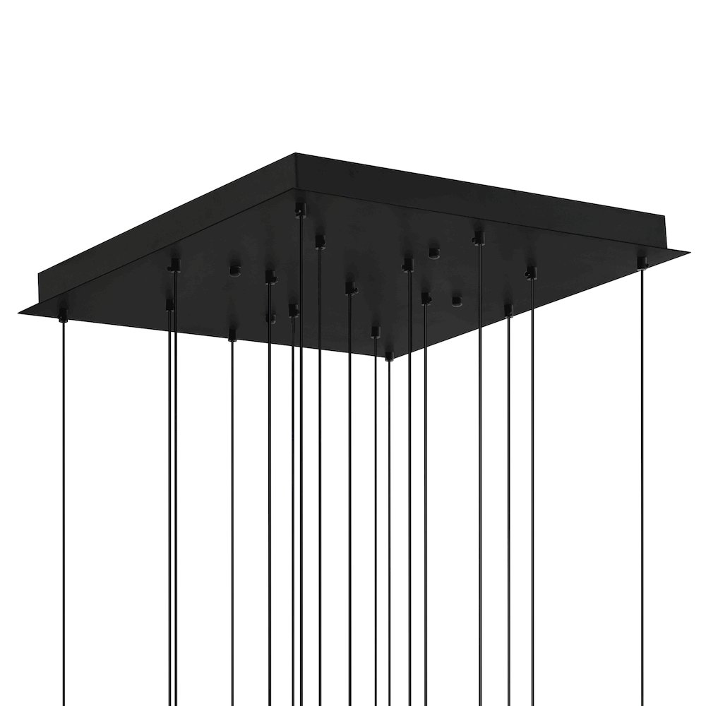 Petra Integrated LED 24in Black Chandelier with Handcrafted Glass. Picture 3