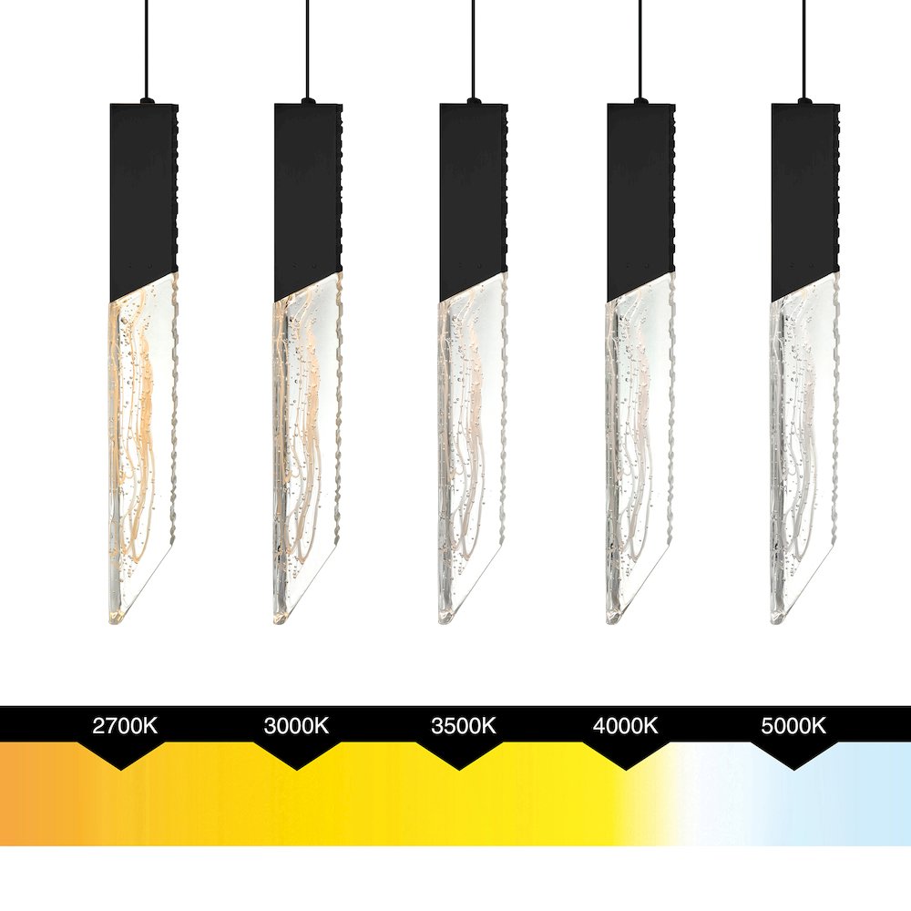Petra Integrated LED 24in Black Chandelier with Handcrafted Glass. Picture 7