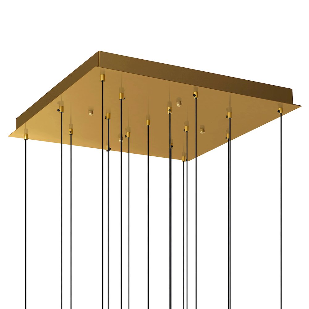 Petra Integrated LED 24in Brass Chandelier with Handcrafted Glass. Picture 6
