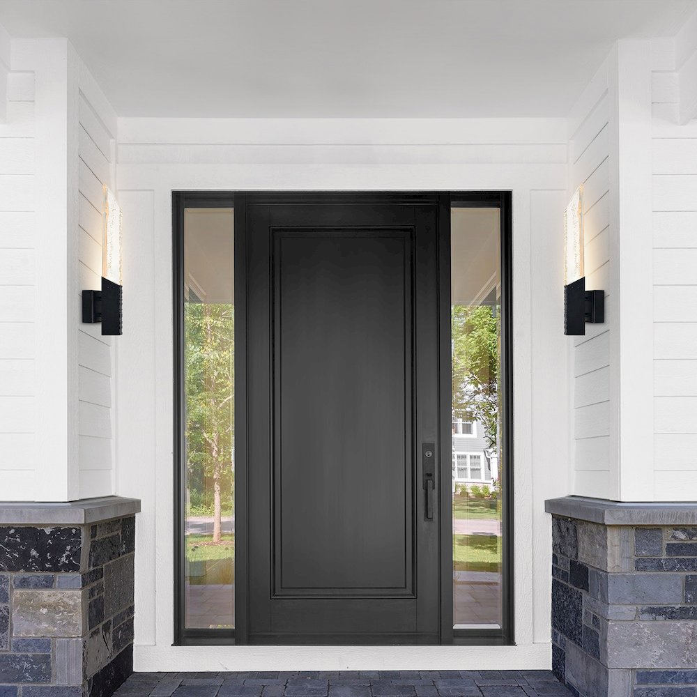 Petra Integrated LED 22in Sand Black Indoor-Outdoor Wall Light. Picture 9