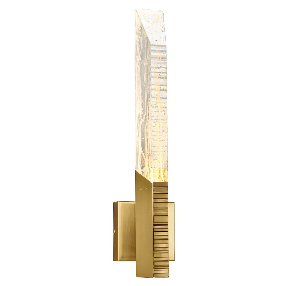 Petra Integrated LED 22in Brass Wall Light with Handcrafted Glass. Picture 17