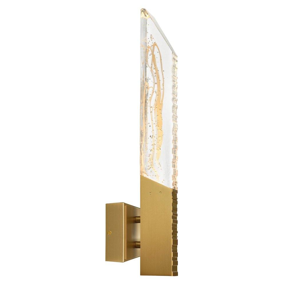 Petra Integrated LED 22in Brass Wall Light with Handcrafted Glass. Picture 3