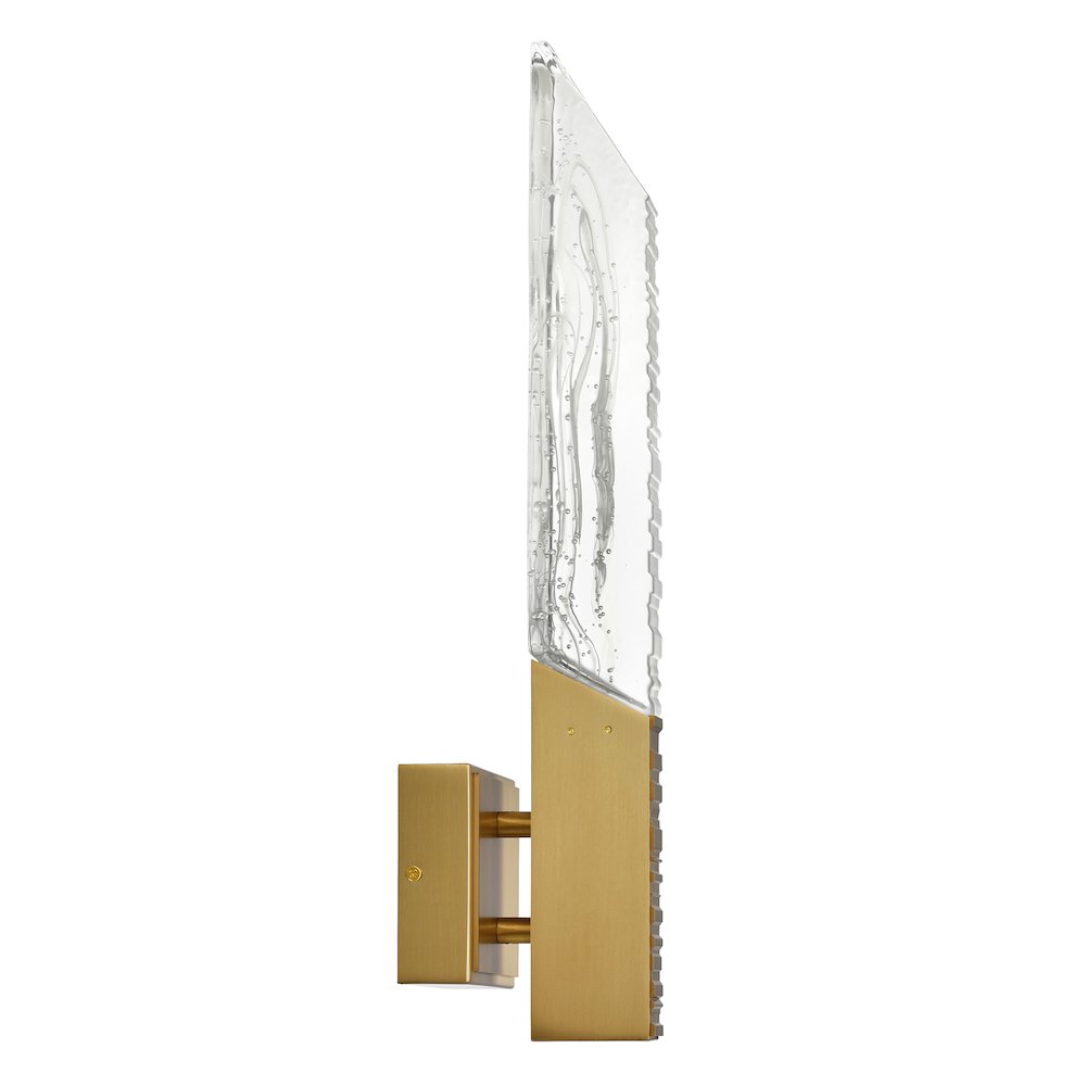 Petra Integrated LED 22in Brass Wall Light with Handcrafted Glass. Picture 4
