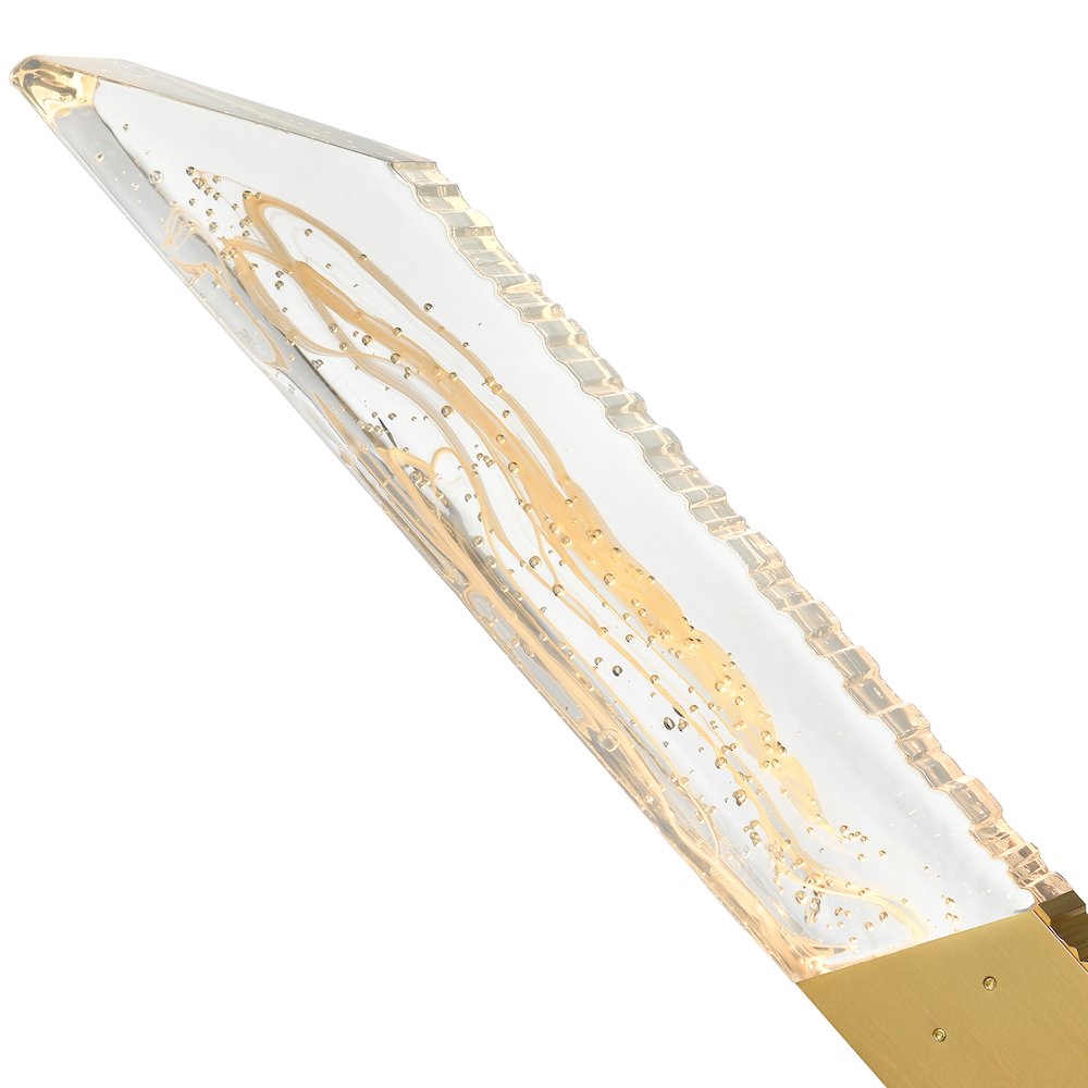 Petra Integrated LED 22in Brass Wall Light with Handcrafted Glass. Picture 5