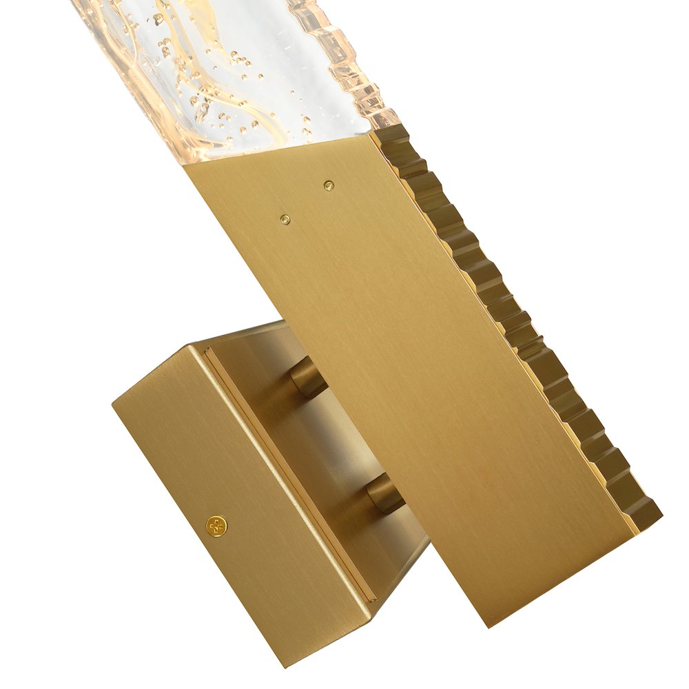 Petra Integrated LED 22in Brass Wall Light with Handcrafted Glass. Picture 6