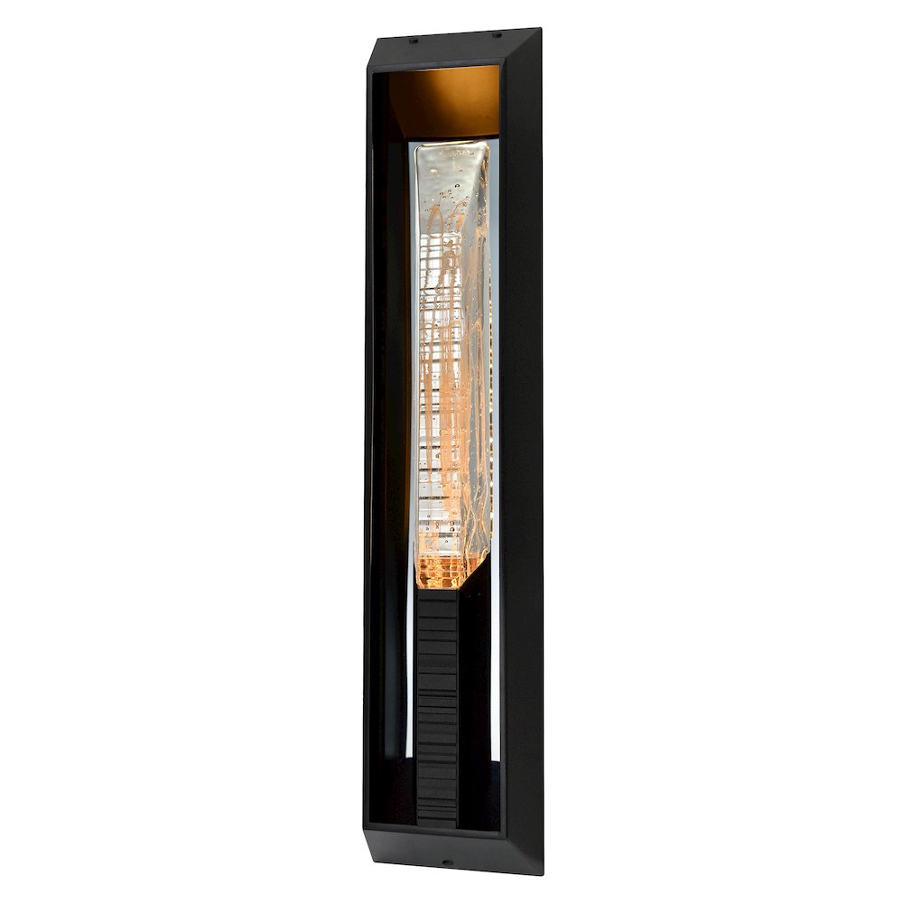 Petra Integrated LED 29in Sand Black Outdoor Wall Light with Handcrafted Glass. Picture 15