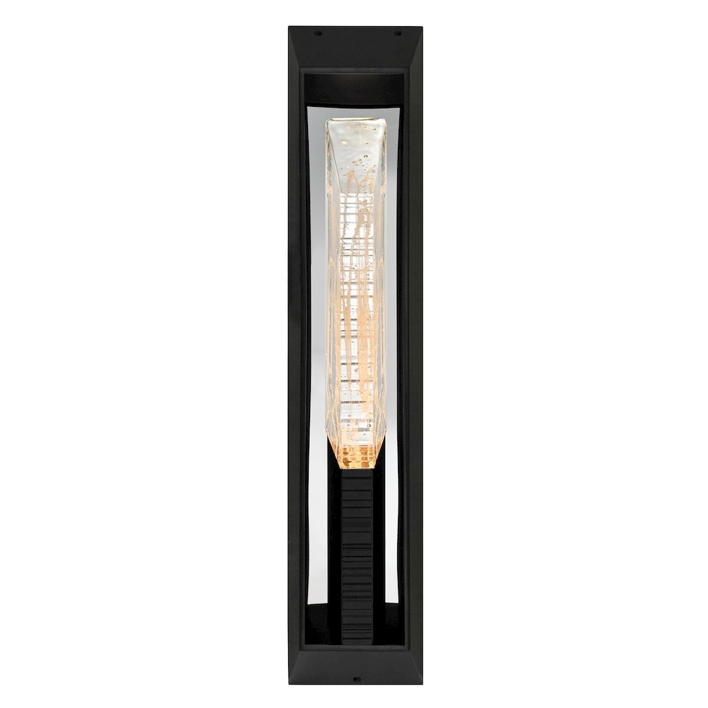 Petra Integrated LED 29in Sand Black Outdoor Wall Light with Handcrafted Glass. Picture 1
