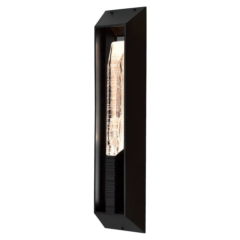 Petra Integrated LED 29in Sand Black Outdoor Wall Light with Handcrafted Glass. Picture 3