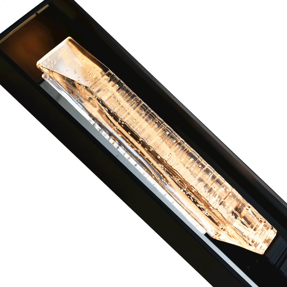 Petra Integrated LED 29in Sand Black Outdoor Wall Light with Handcrafted Glass. Picture 5