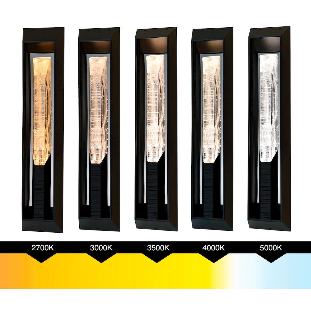 Petra Integrated LED 29in Sand Black Outdoor Wall Light with Handcrafted Glass. Picture 6