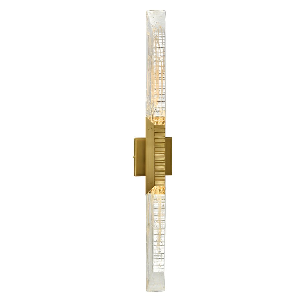 Petra Integrated LED 36in Brass Vanity Light with Handcrafted Glass. Picture 18