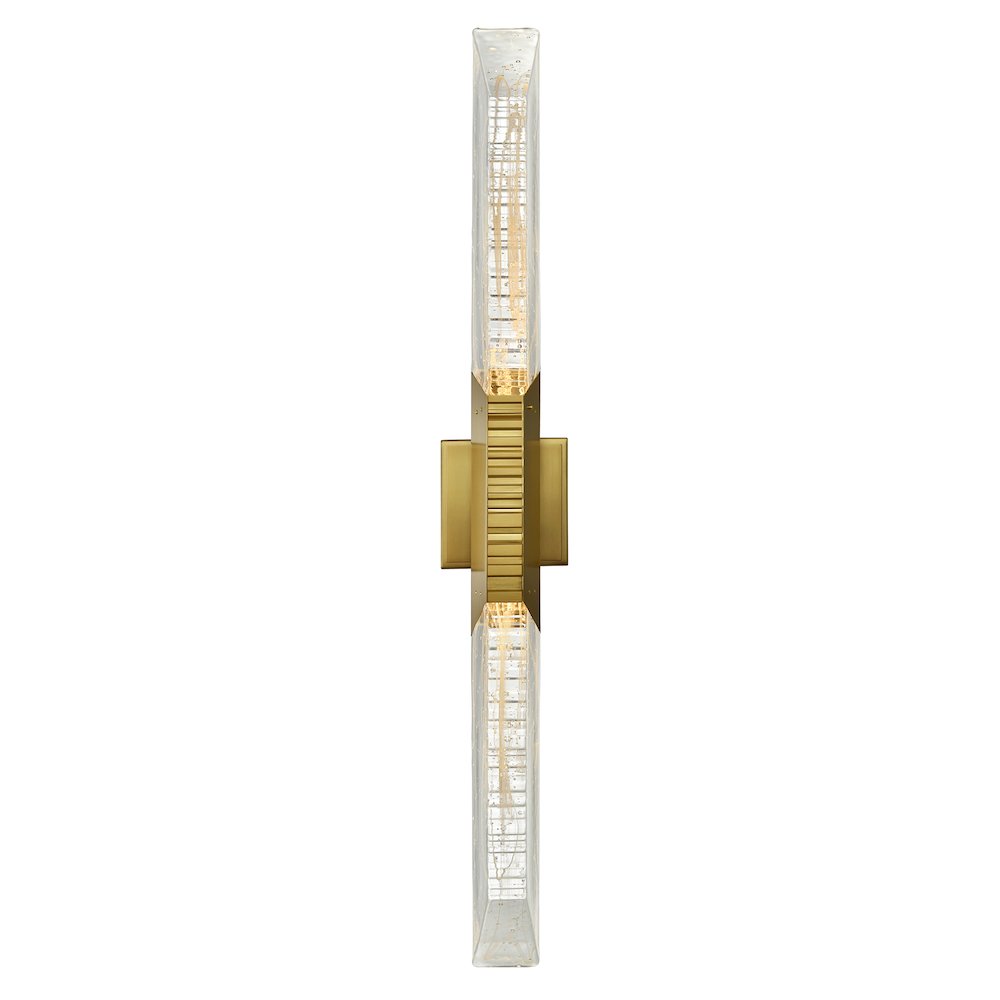 Petra Integrated LED 36in Brass Vanity Light with Handcrafted Glass. Picture 1