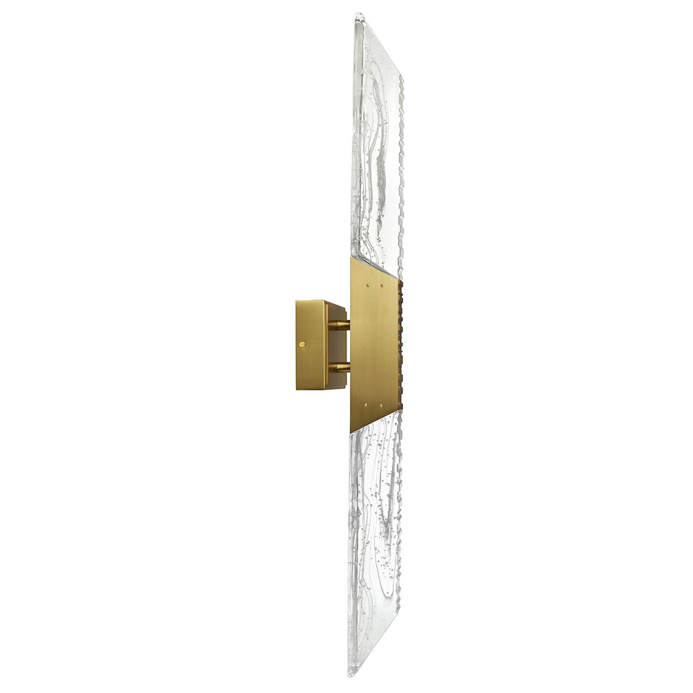 Petra Integrated LED 36in Brass Vanity Light with Handcrafted Glass. Picture 4