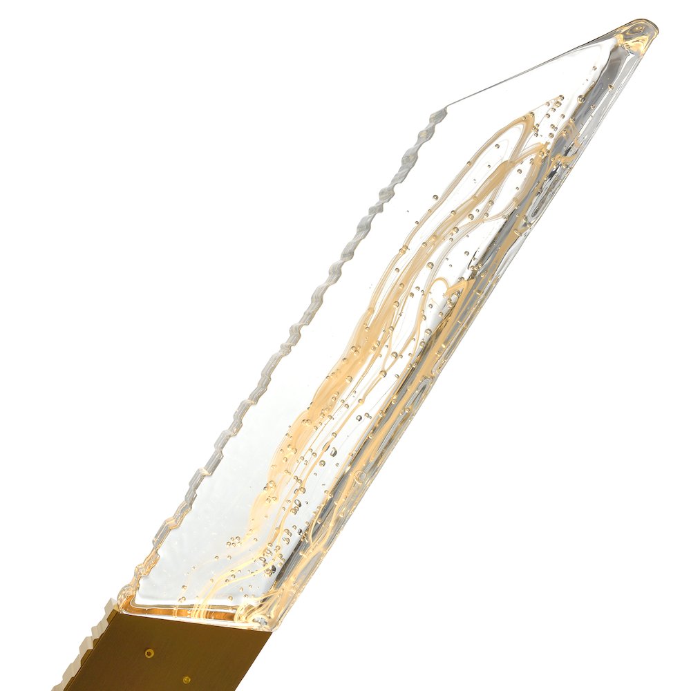 Petra Integrated LED 36in Brass Vanity Light with Handcrafted Glass. Picture 5