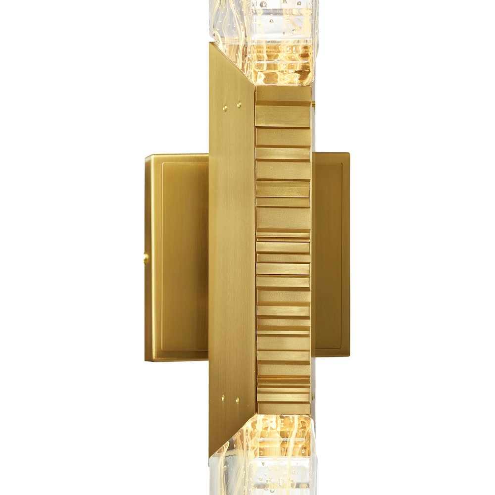 Petra Integrated LED 36in Brass Vanity Light with Handcrafted Glass. Picture 6