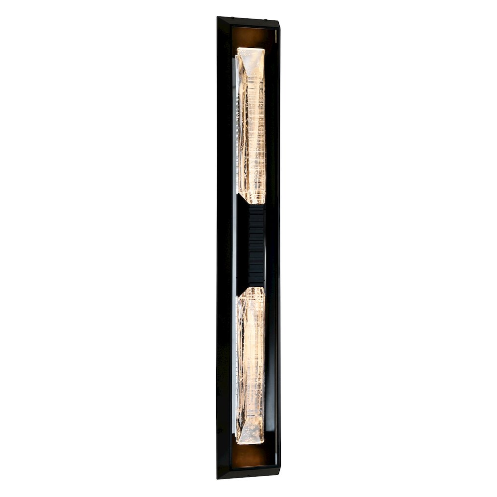 Petra Integrated LED 44in Sand Black Outdoor Wall Light with Handcrafted Glass. Picture 17