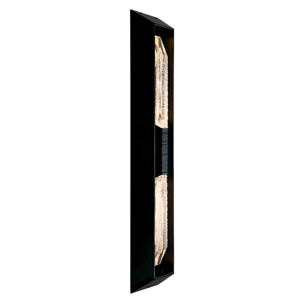Petra Integrated LED 44in Sand Black Outdoor Wall Light with Handcrafted Glass. Picture 1