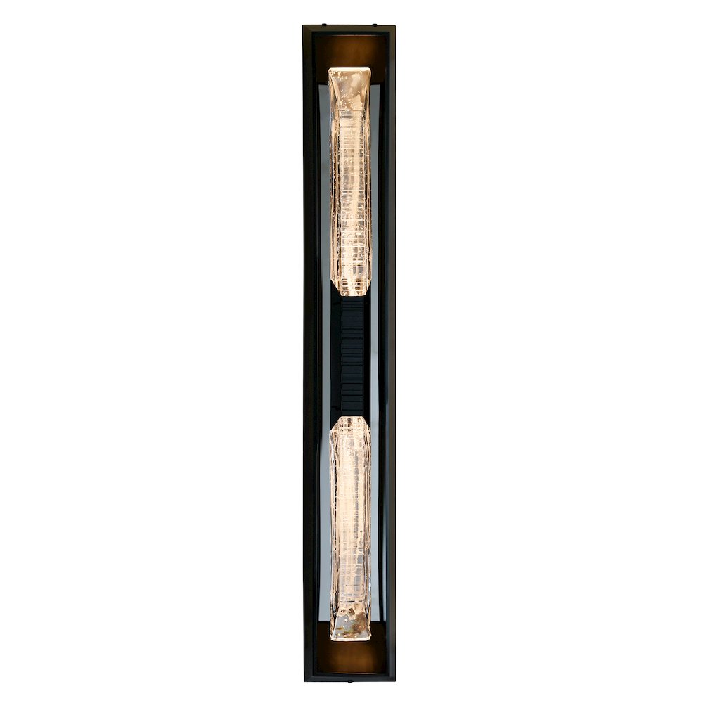 Petra Integrated LED 44in Sand Black Outdoor Wall Light with Handcrafted Glass. Picture 2