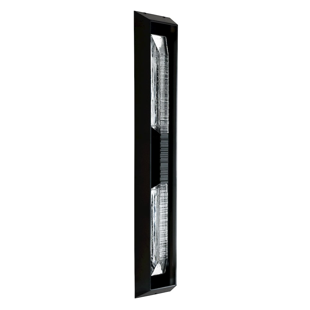 Petra Integrated LED 44in Sand Black Outdoor Wall Light with Handcrafted Glass. Picture 4