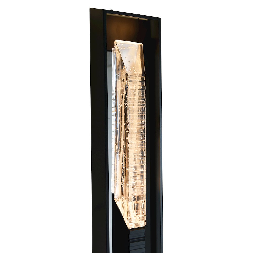 Petra Integrated LED 44in Sand Black Outdoor Wall Light with Handcrafted Glass. Picture 6