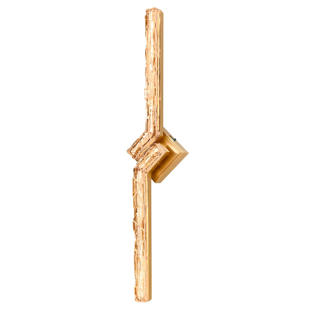 Contour Integrated LED 33in Brass Vanity Light with Handcrafted Glass. Picture 17