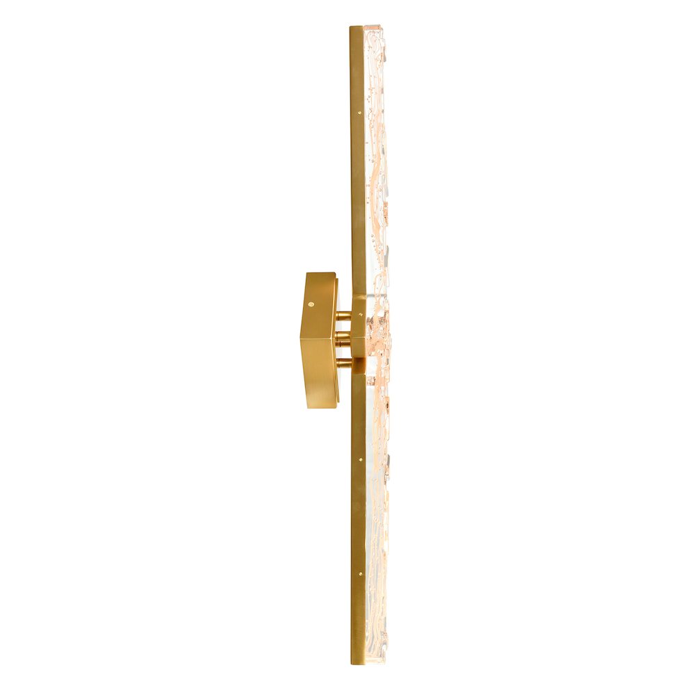 Contour Integrated LED 33in Brass Vanity Light with Handcrafted Glass. Picture 2