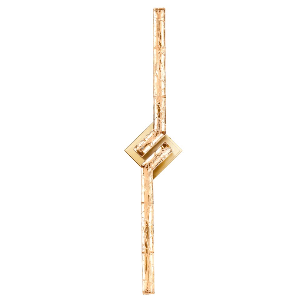 Contour Integrated LED 33in Brass Vanity Light with Handcrafted Glass. Picture 3