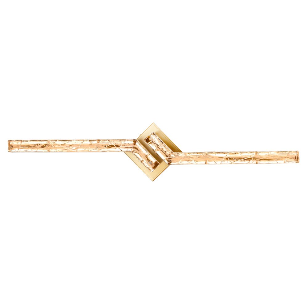 Contour Integrated LED 33in Brass Vanity Light with Handcrafted Glass. Picture 8