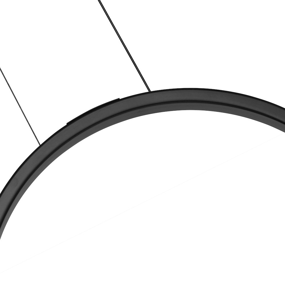 Curva Integrated LED 22in Black Chandelier with Handcrafted Glass. Picture 7