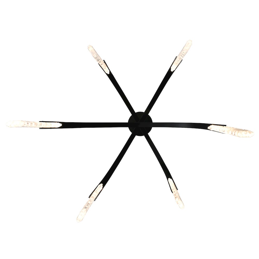 Curva Integrated LED 38in Black Chandelier with Handcrafted Glass. Picture 6