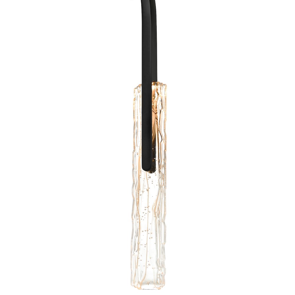 Curva Integrated LED 38in Black Chandelier with Handcrafted Glass. Picture 8