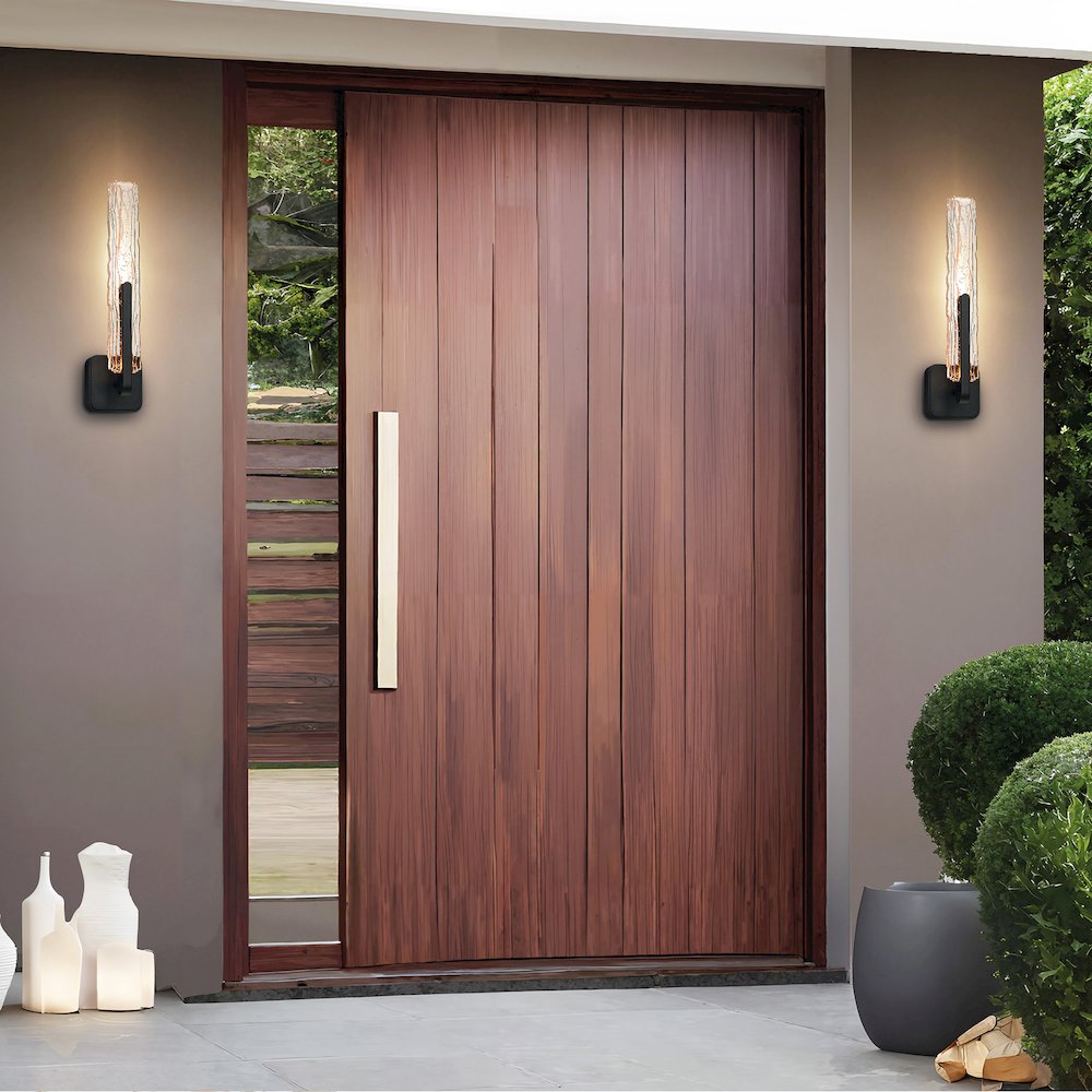 Curva Integrated LED 19in Sand Black Indoor-Outdoor Wall Light. Picture 2