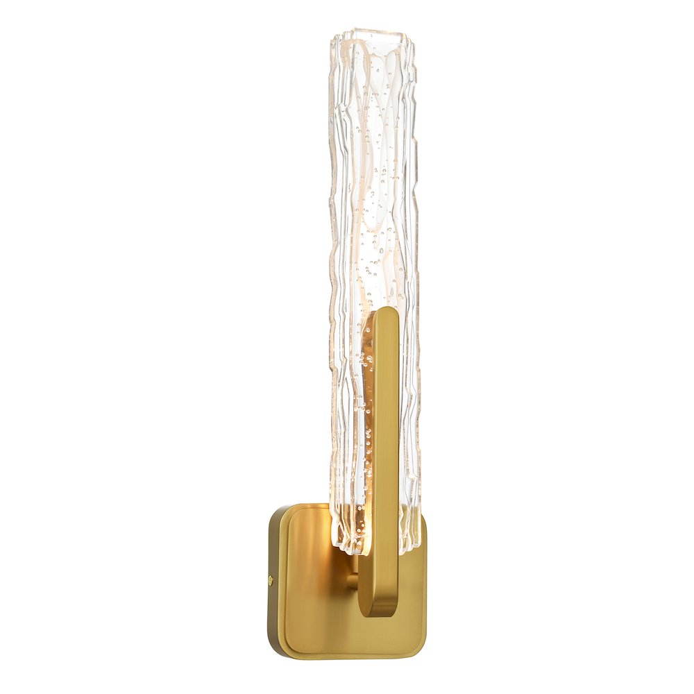 Curva Integrated LED 19in Brass Wall Light with Handcrafted Glass. Picture 18