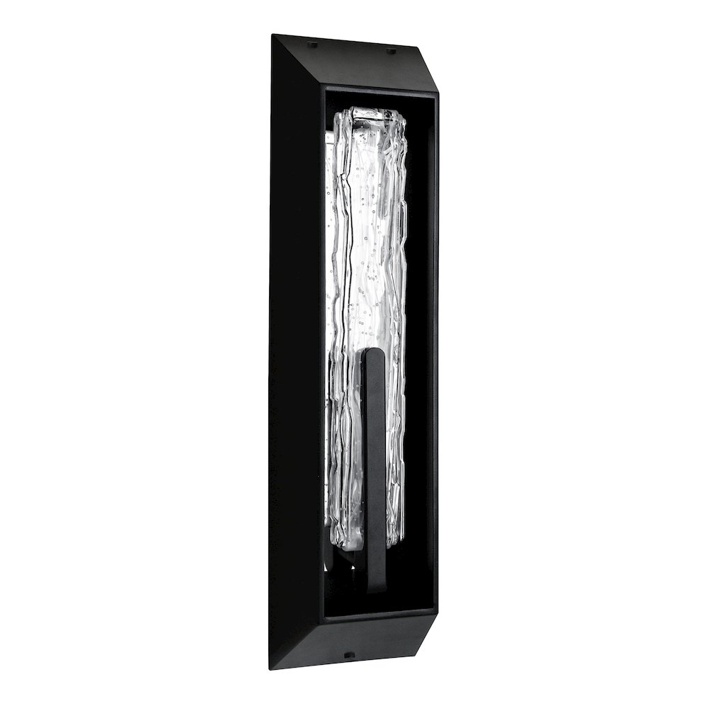 Curva Integrated LED 24in Sand Black Outdoor Wall Light with Handcrafted Glass. Picture 4