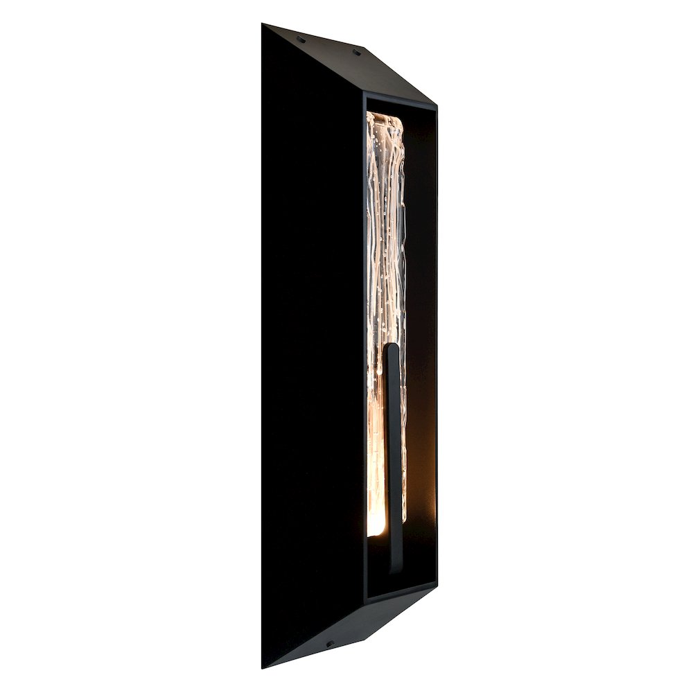 Curva Integrated LED 24in Sand Black Outdoor Wall Light with Handcrafted Glass. Picture 5