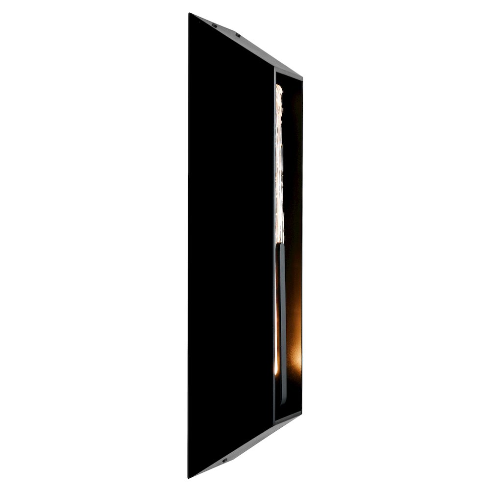 Curva Integrated LED 24in Sand Black Outdoor Wall Light with Handcrafted Glass. Picture 6