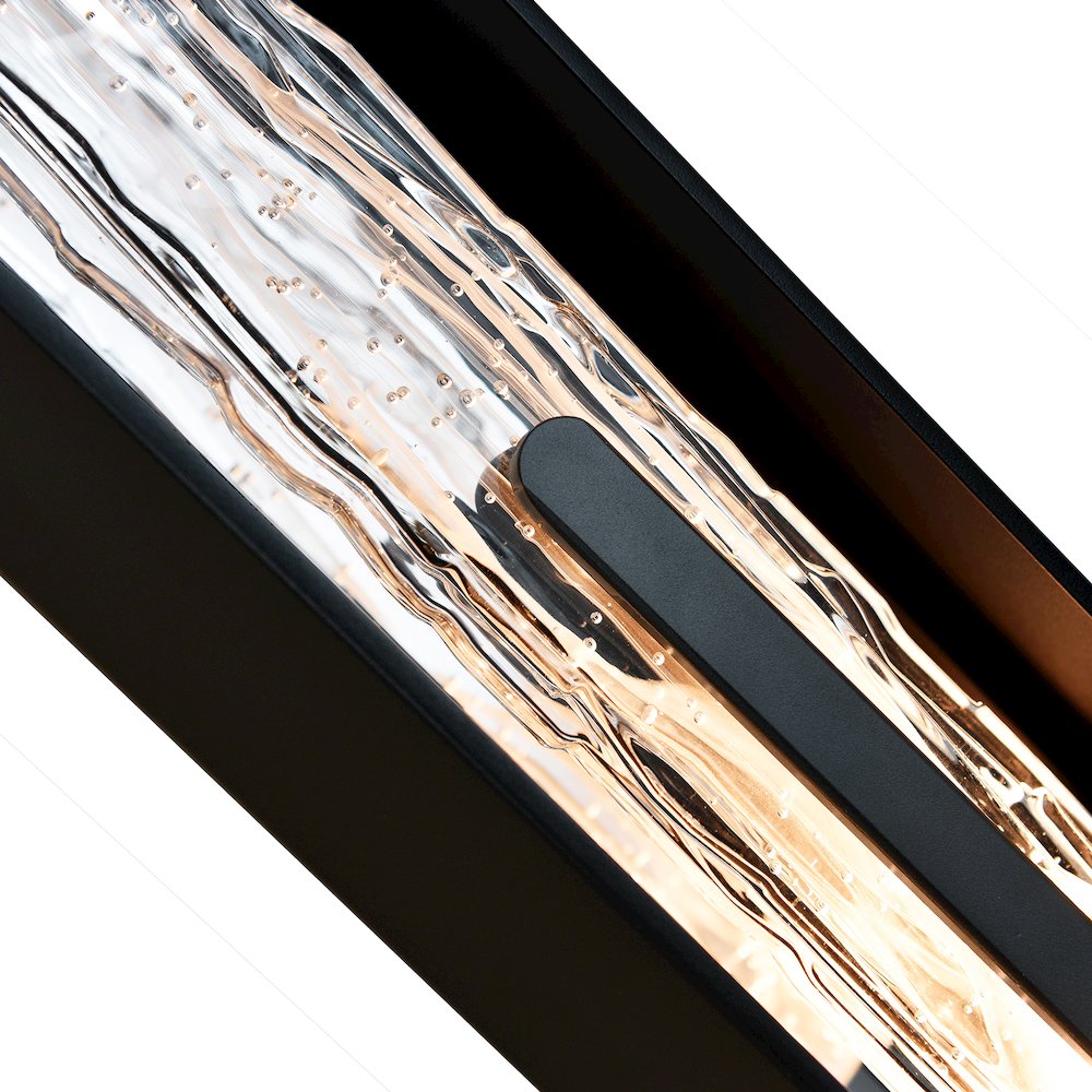 Curva Integrated LED 24in Sand Black Outdoor Wall Light with Handcrafted Glass. Picture 8