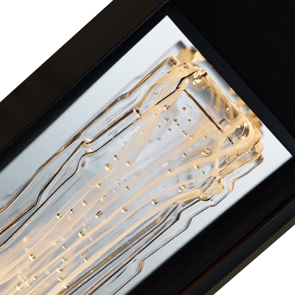 Curva Integrated LED 24in Sand Black Outdoor Wall Light with Handcrafted Glass. Picture 10