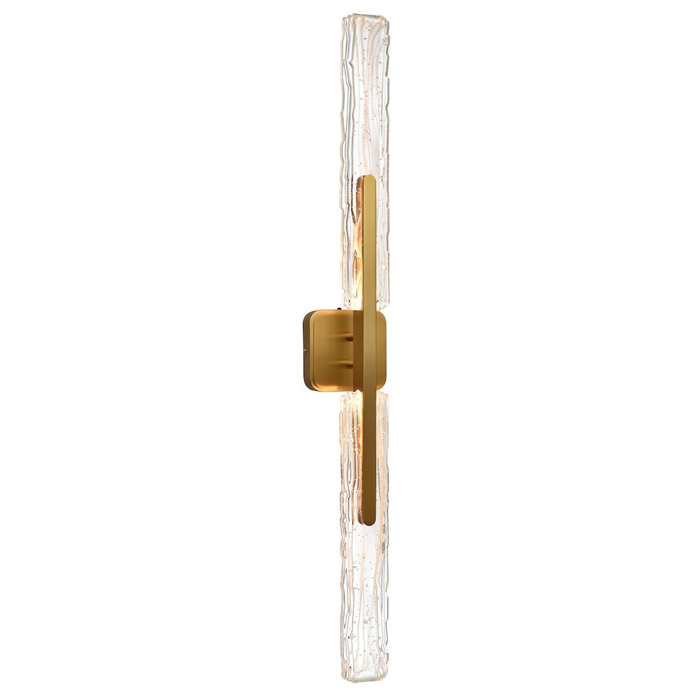 Curva Integrated LED 36in Brass Vanity Light with Handcrafted Glass. Picture 18