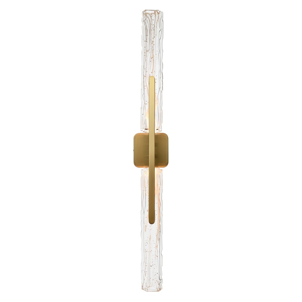 Curva Integrated LED 36in Brass Vanity Light with Handcrafted Glass. Picture 2